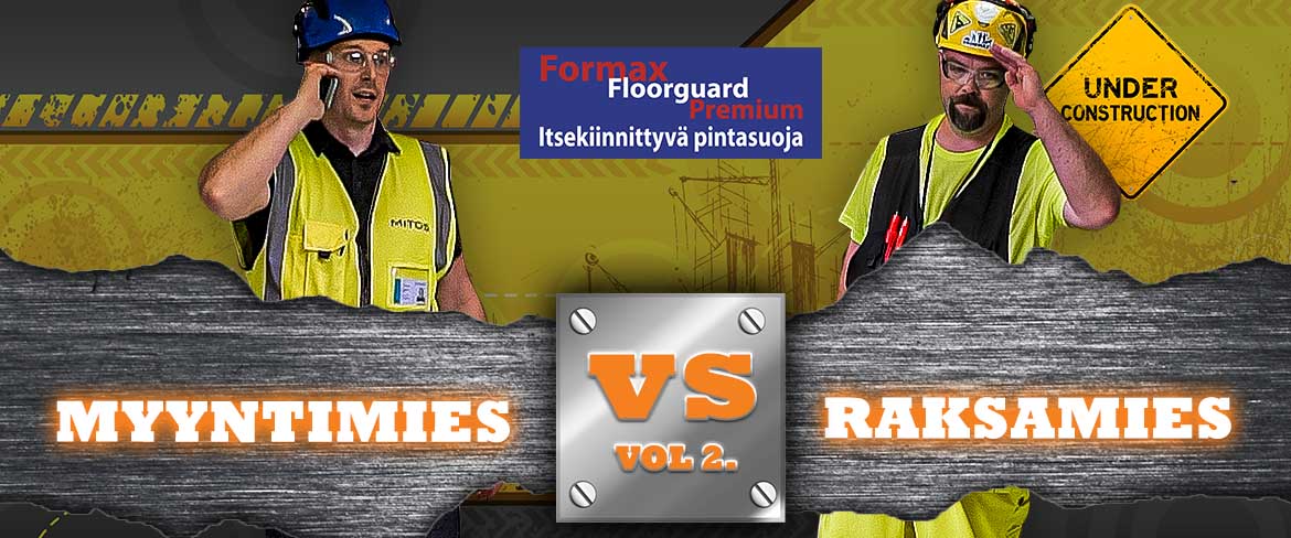 Maitokartonki vs itsekiinnittyvä Formax Floorguard